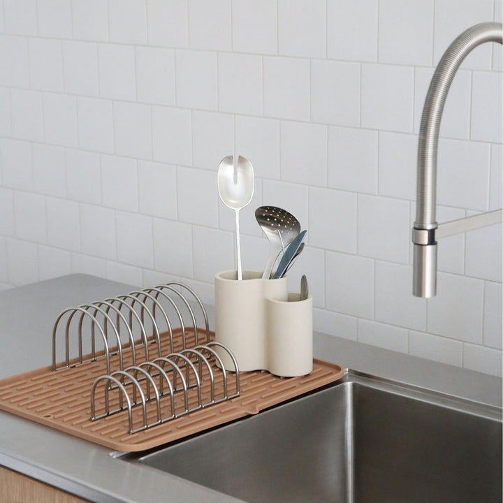 DRIP Dish Drainer, Brushed Steel (Set of 2)