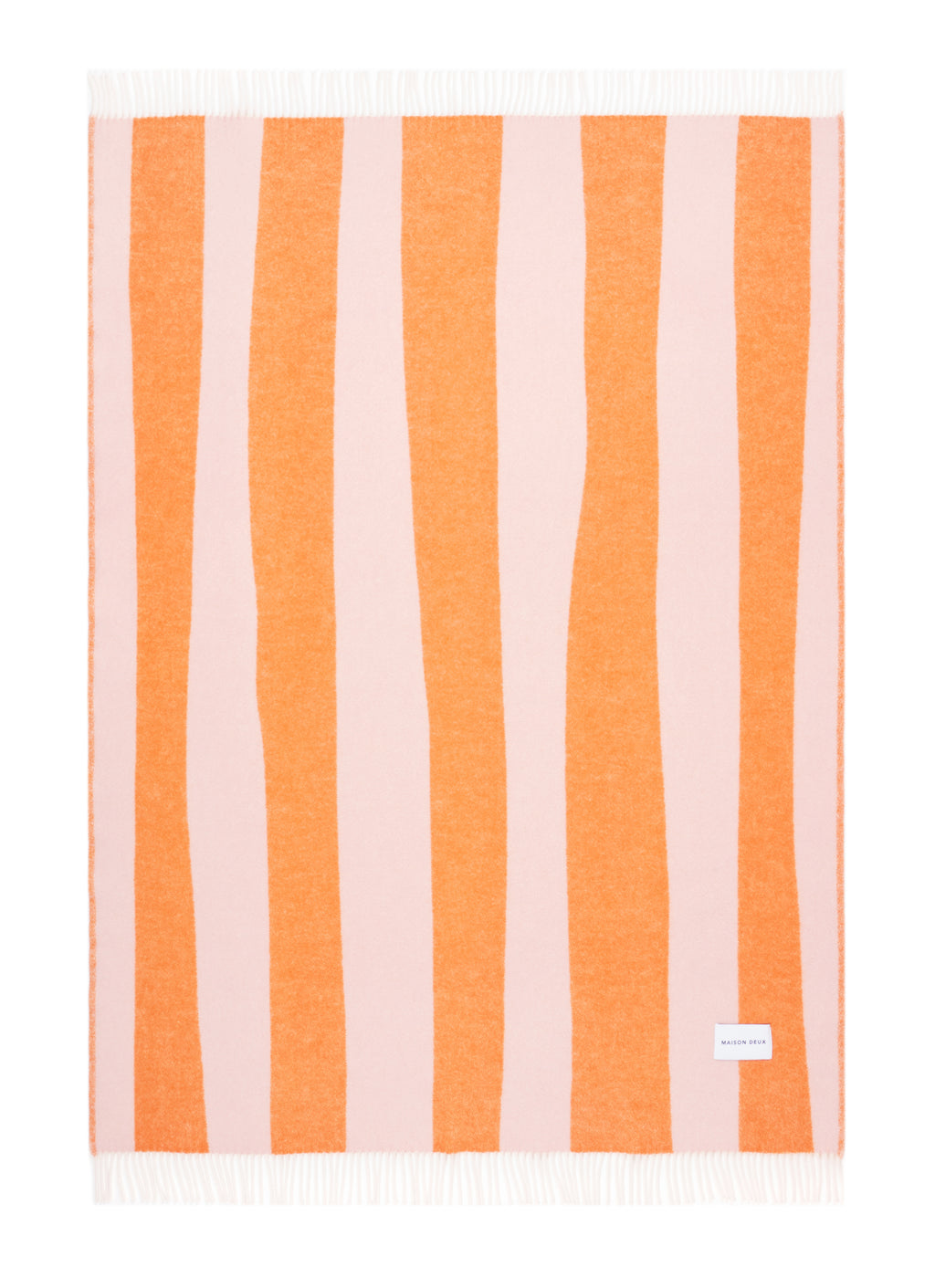 Rough Stripe Blanket - Pink Carrot