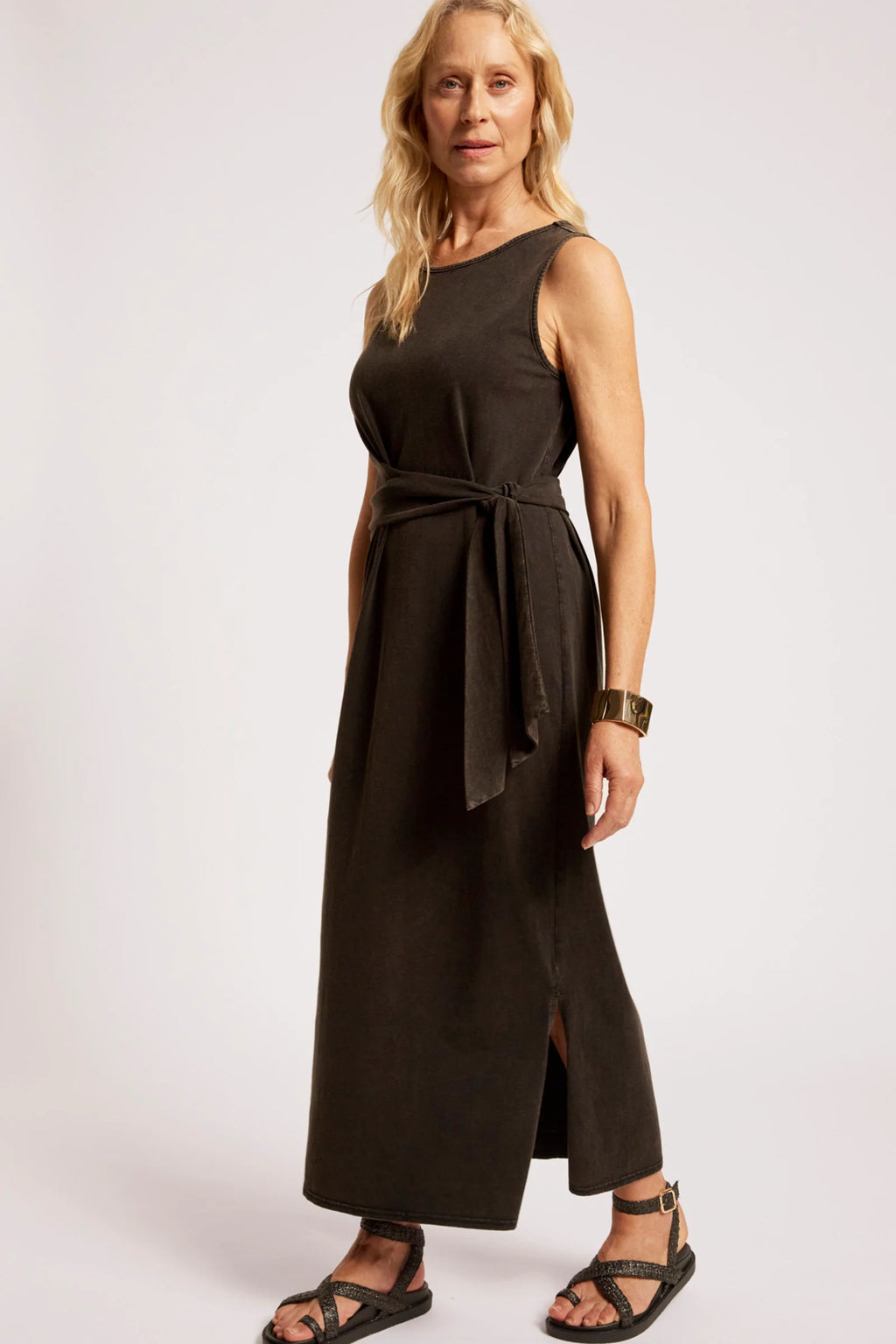 Caldera Wrap Tank Dress - Black