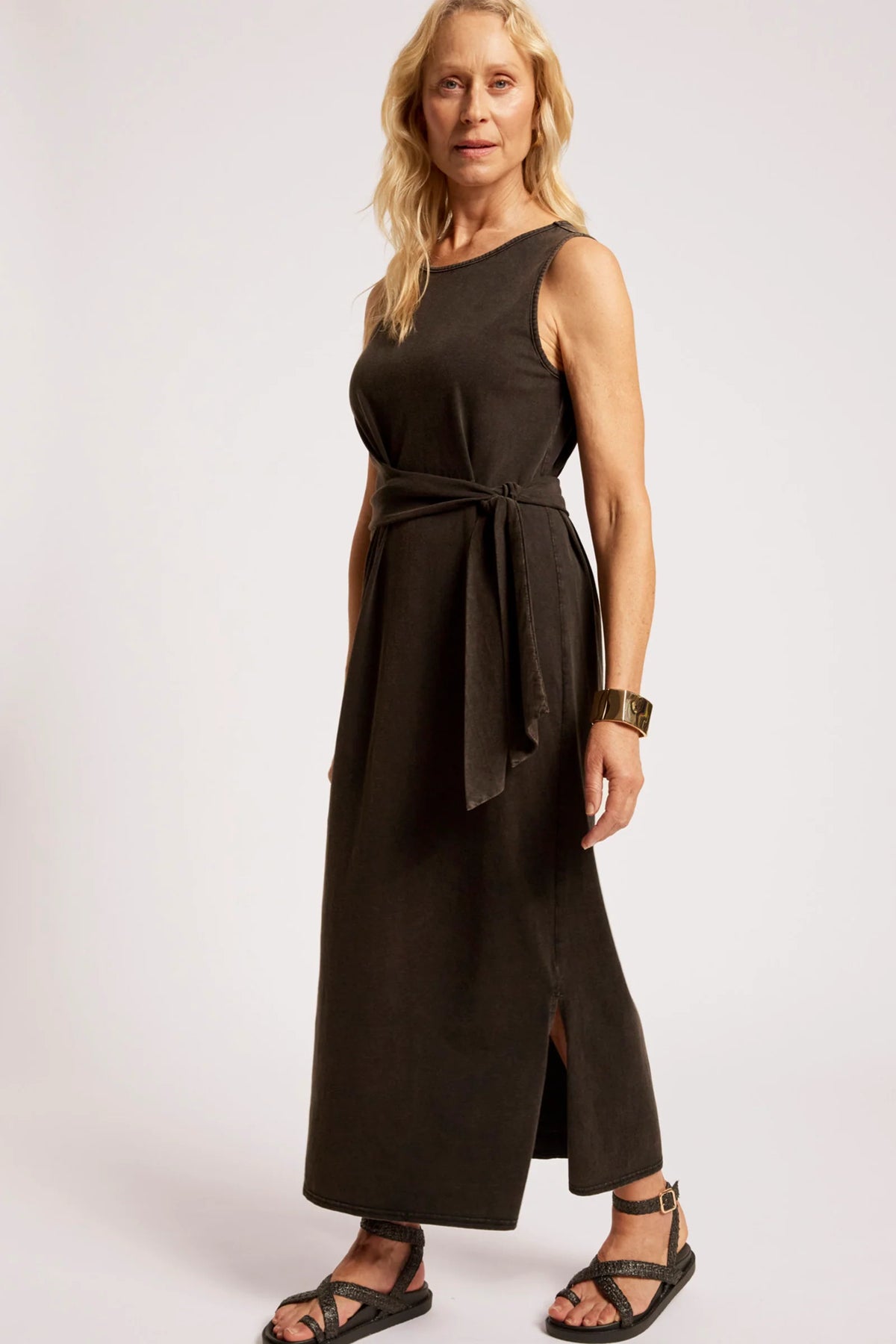 Caldera Wrap Tank Dress - Black