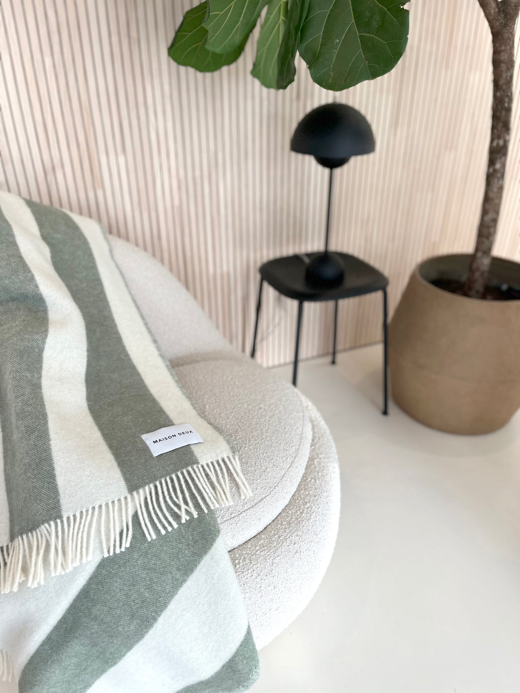 Rough Stripe Blanket - Agave
