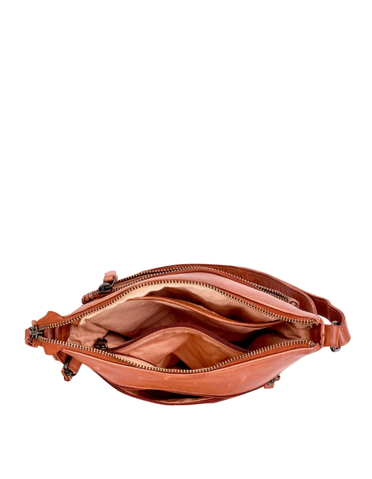 Armidale Woven Detail Leather Cross Body Bag - Tan
