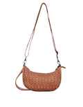 Sorrento Moon Cross Body Bag W/Adjustable Strap - Tan