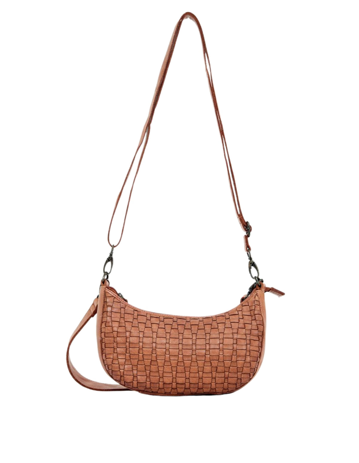 Sorrento Moon Cross Body Bag W/Adjustable Strap - Tan