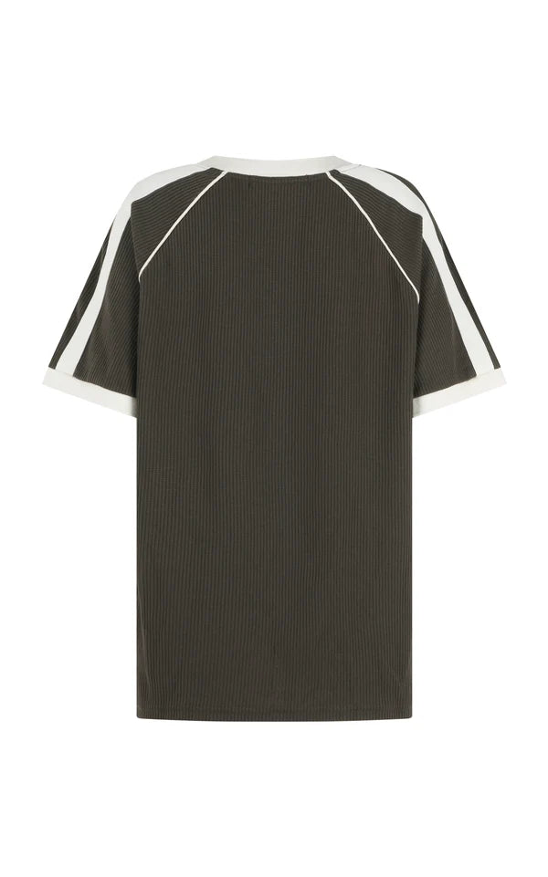 James College Waffle Tee Washed Black