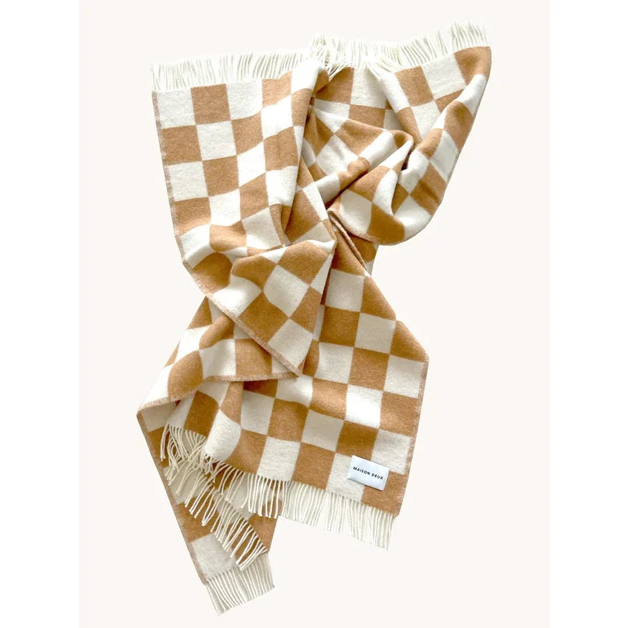 Checkerboard Blanket - Terra White