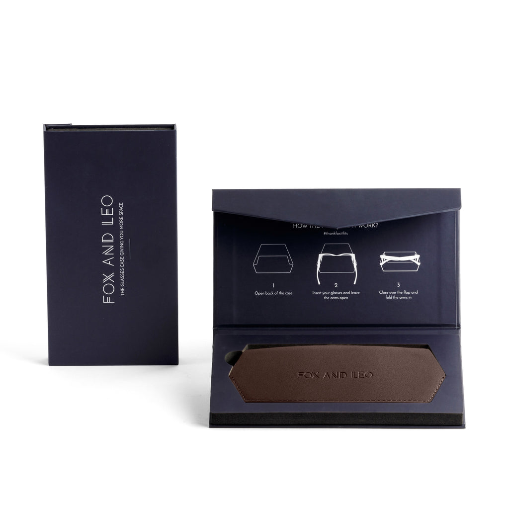 Slimline Glasses Case - Chocolate