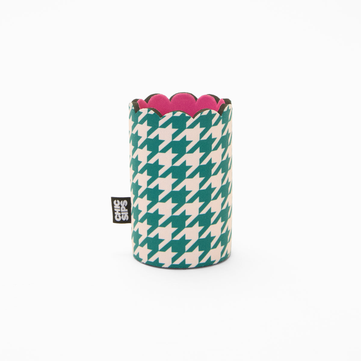 Scalloped Sleeves HARLAND (GREEN) | Houndstooth Print