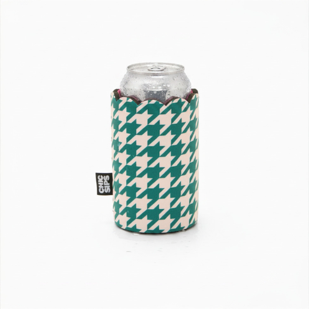 Scalloped Sleeves HARLAND (GREEN) | Houndstooth Print