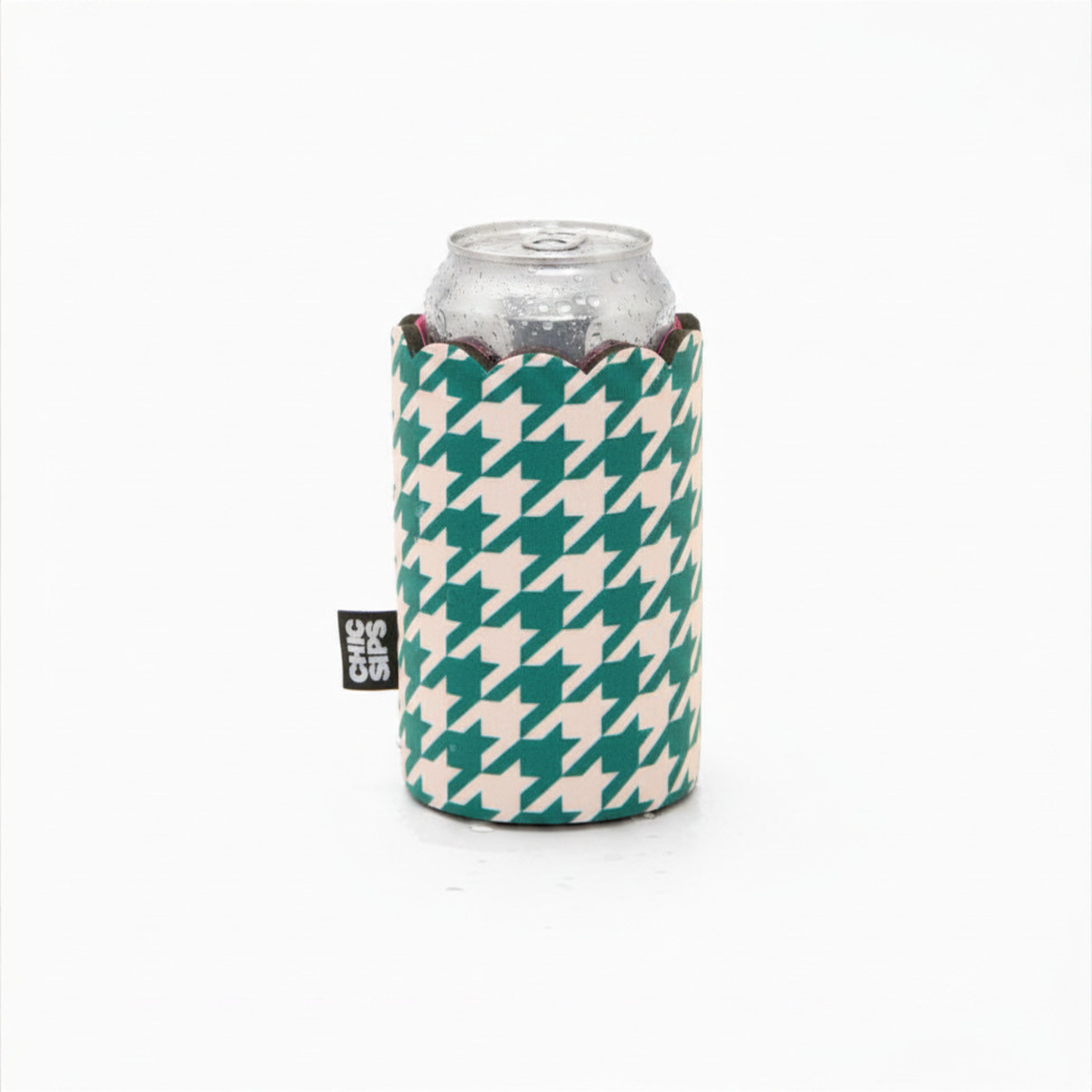 Scalloped Sleeves HARLAND (GREEN) | Houndstooth Print