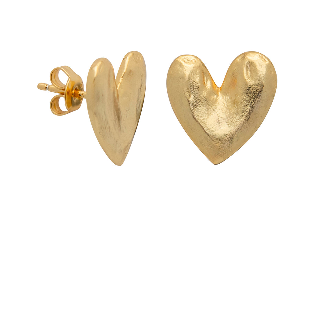 Heart Studs Gold