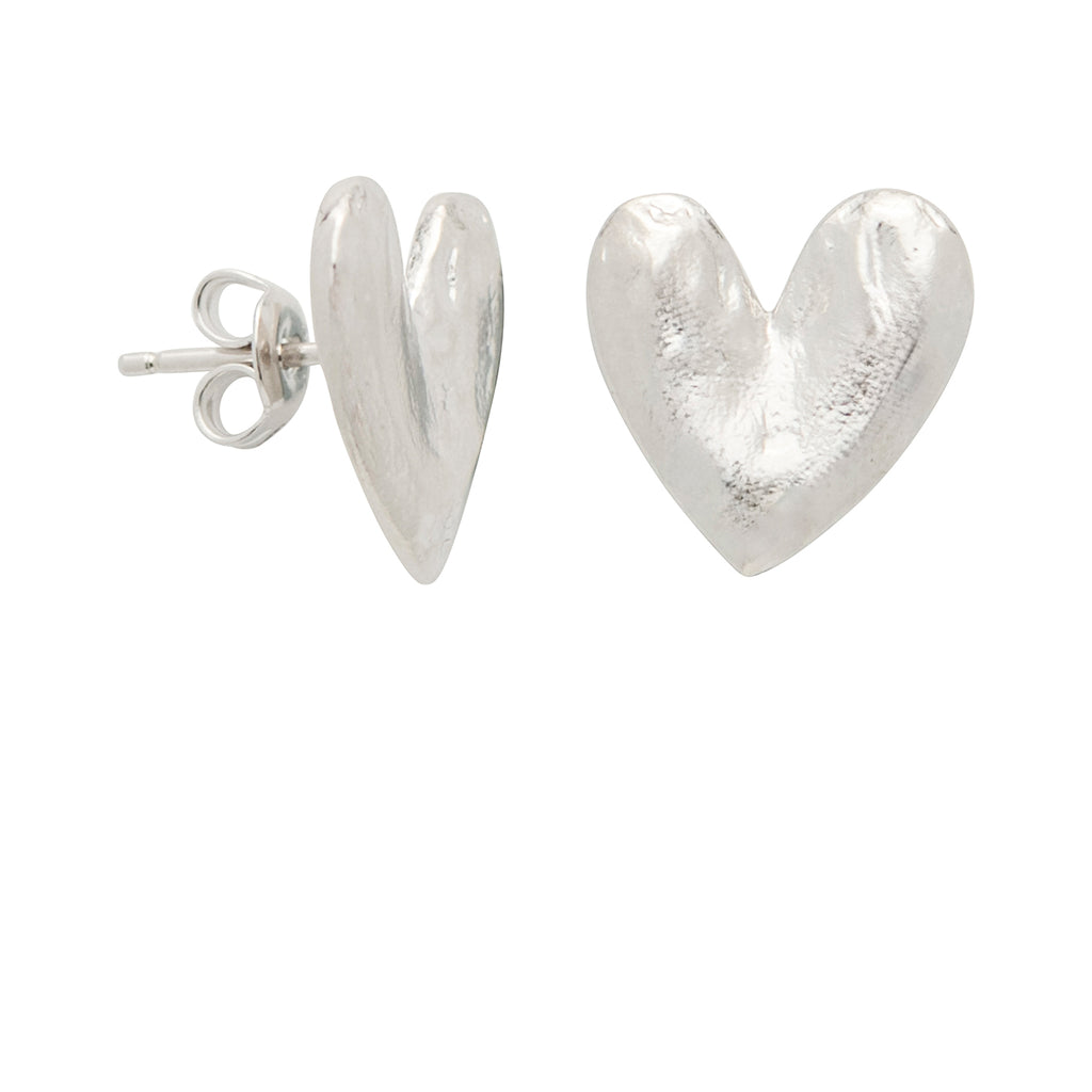 Heart Studs Silver