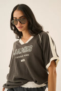 James College Waffle Tee Washed Black