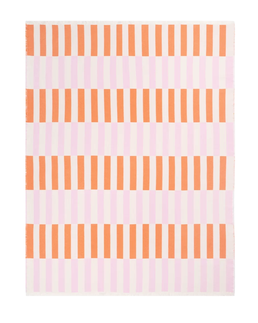 Tiles Blanket - Pink Carrot Cotton Blanket