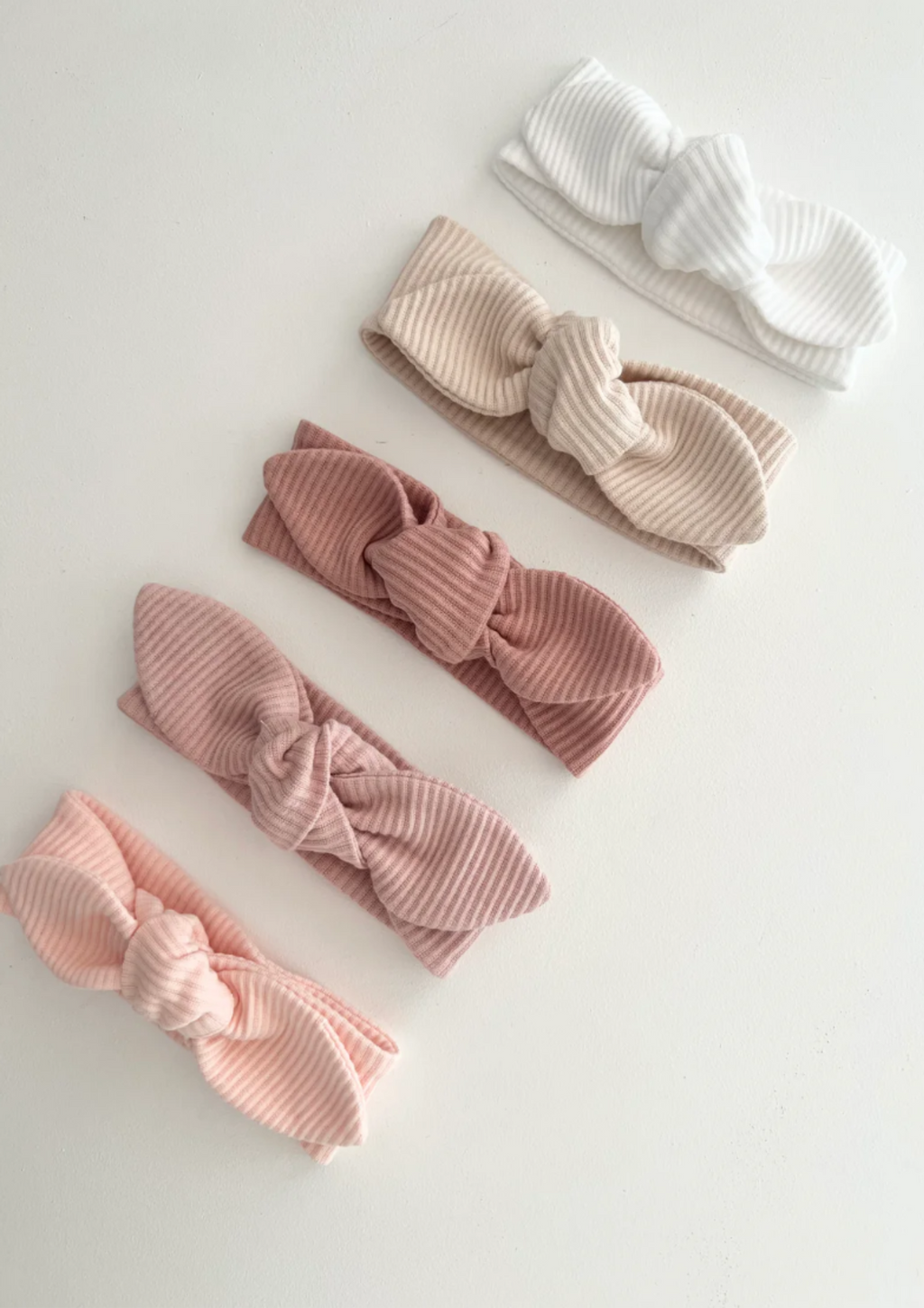 Ribbed Knotted Headband - white