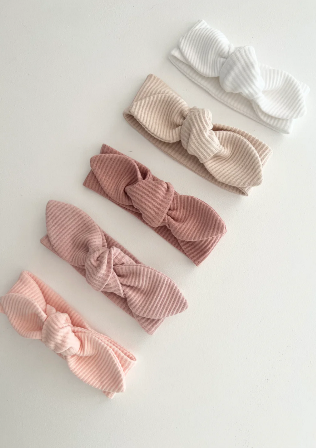 Ribbed Knotted Headband - white