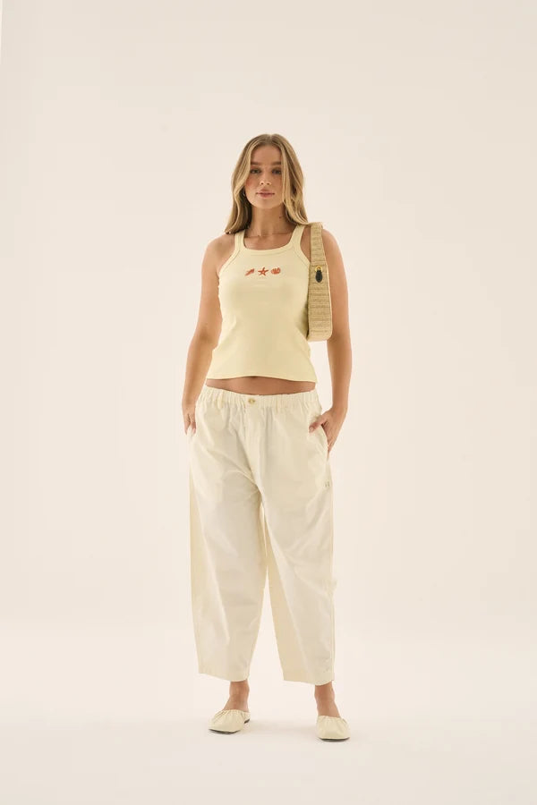 AJ Shell Tank Pastel Yellow
