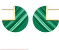 Malachite Disc Earrings