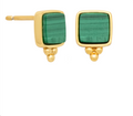 Malachite Three Dots Studs