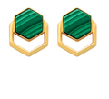 Malachite Hexagon Studs
