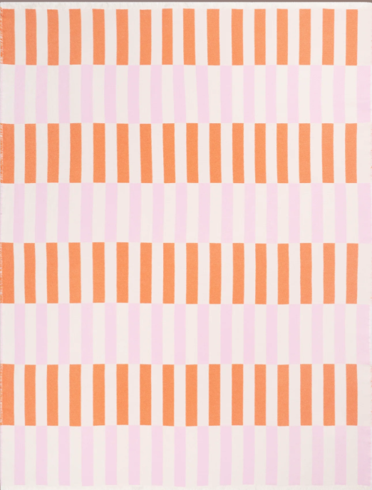 Tiles Blanket - Papaya Lilac Cotton Blanket