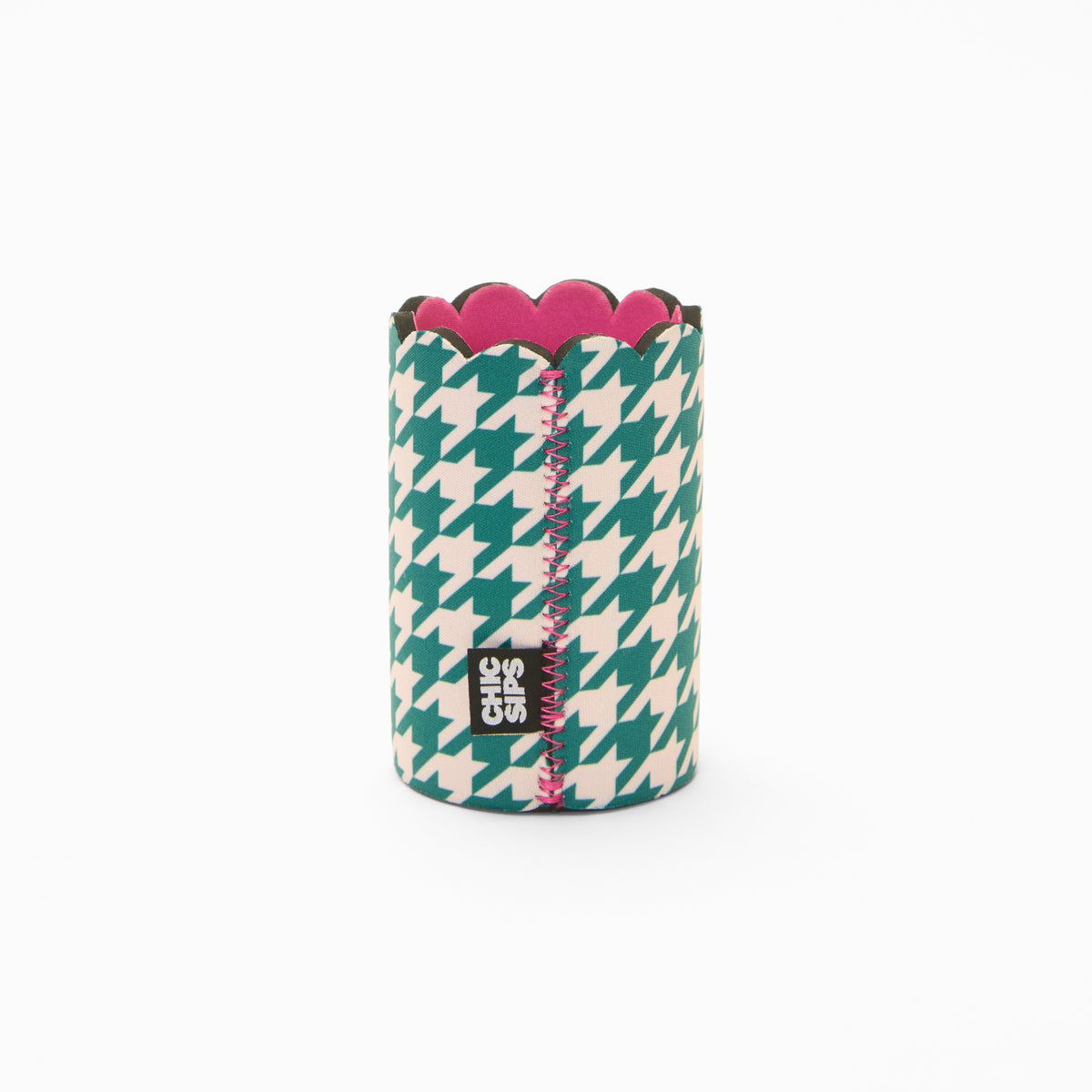 Scalloped Sleeves HARLAND (GREEN) | Houndstooth Print