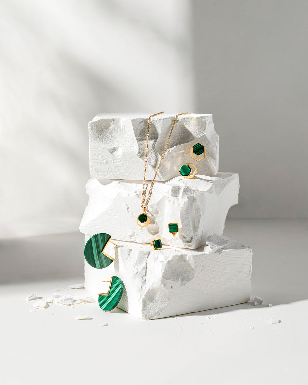 Malachite Disc Earrings